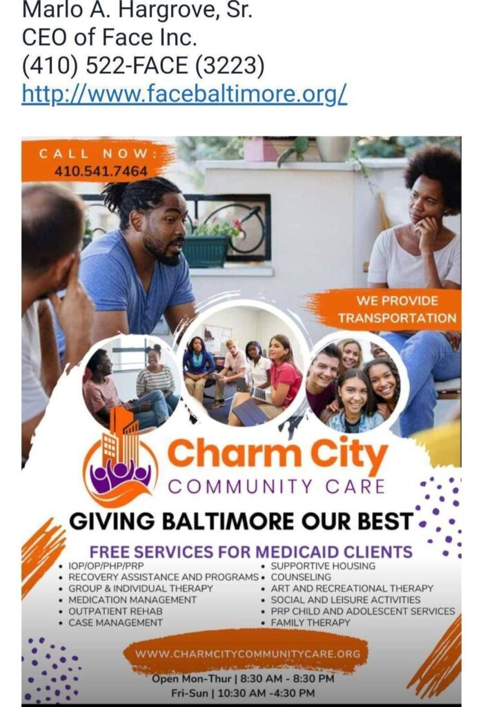 Medical and Health Care Services Provided by Charm City Community Care